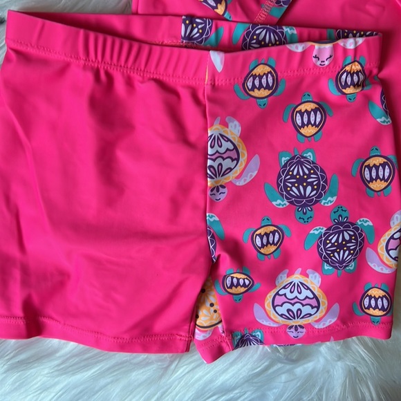 Amazon Ovovod Bathing Suit Set Shorts & Long Sleeve Swimwear Size fits like 6 - Picture 2 of 4